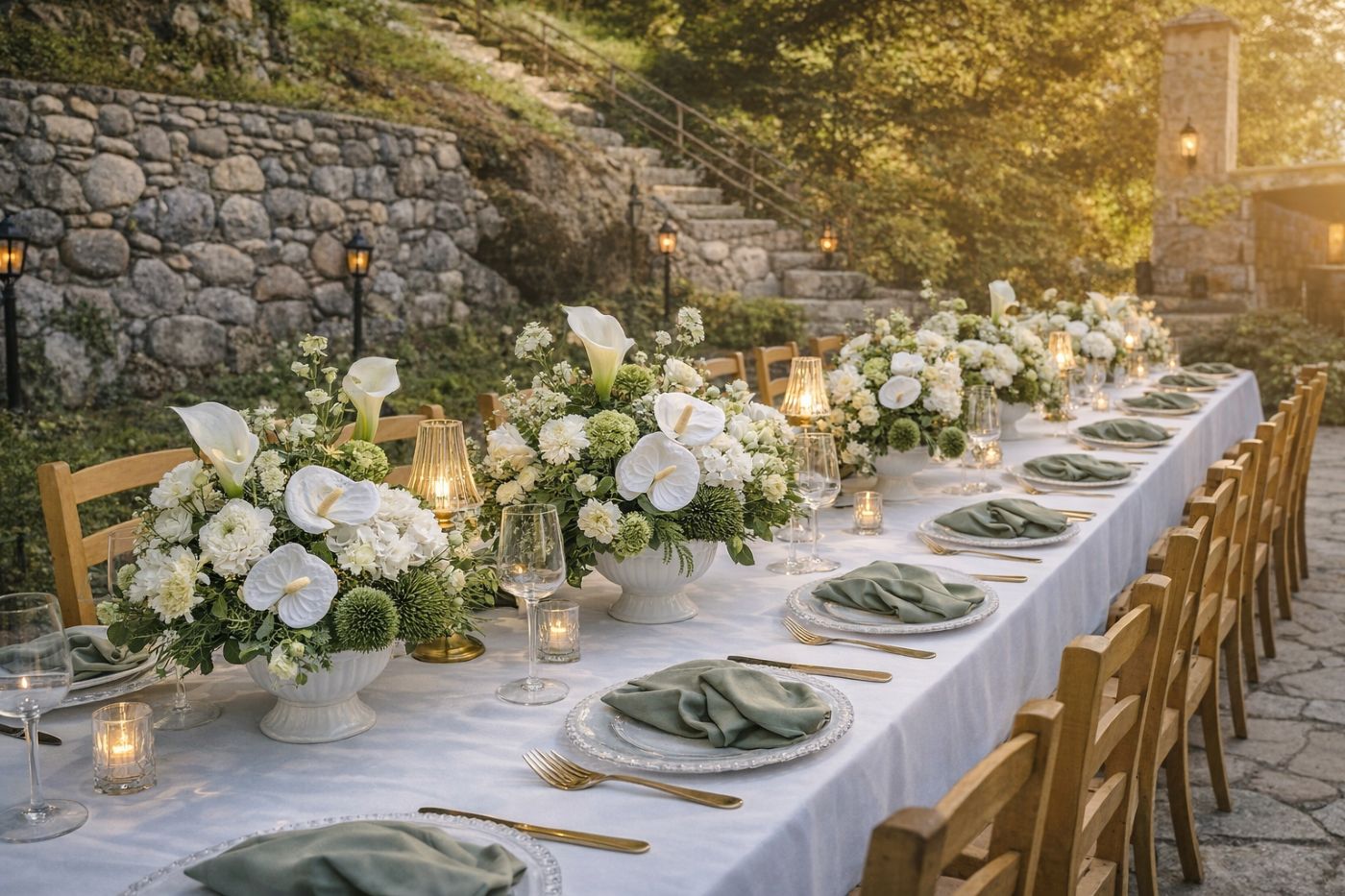 Florals for every celebration - shows flowers on a table set for a garden party