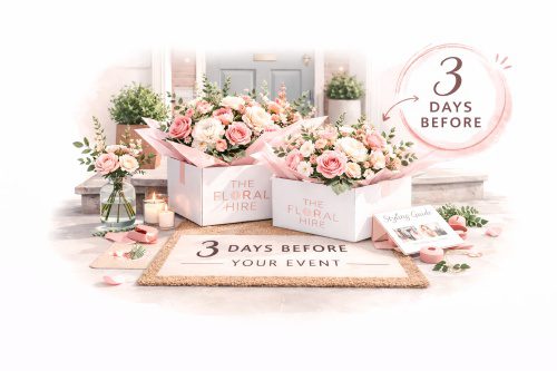 Florals in boxes arriving 3 days before the event