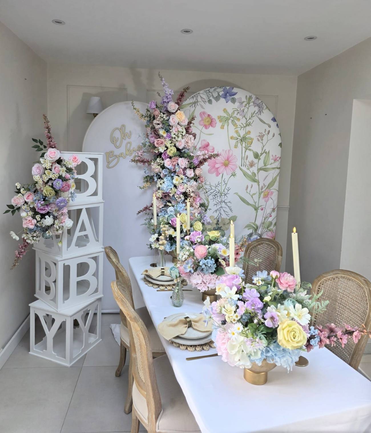 Baby Shower flowers in multi colours